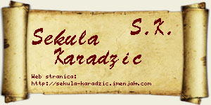 Sekula Karadžić vizit kartica